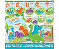 Kit Imprimible Dinosaurios Nene Cumples Candy Bar Editable