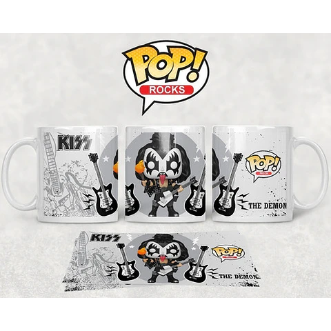 Kit Diseños Plantillas Tazas Funko Pop Rock Sublimación