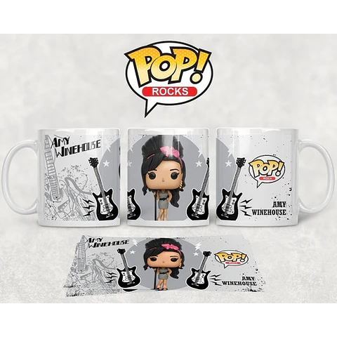 Kit Diseños Plantillas Tazas Funko Pop Rock Sublimación