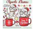 Kit Cliparts Llamas Navidad Imagenes Png Navideños #n110