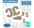 Kit Imprimible Letras 3d Editables Animales Nórdicos