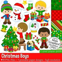 Kit Imprimible Navidad 11 - 47 Imágenes Png Y 5 Fondos