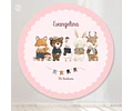 Banner Circular Imprimible Bosque Acuarela Rosa Tukit