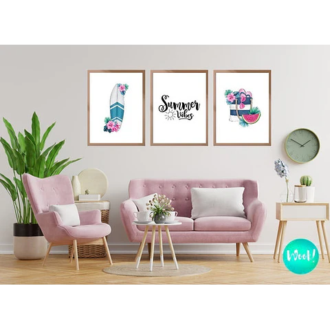 Láminas Imprimibles Kit X 6 Summer Floral
