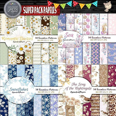 Super Pack Clipart Papeles By Essential Desire