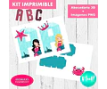 Kit Imprimible Letras 3d Corpóreas Editables De Sirenas