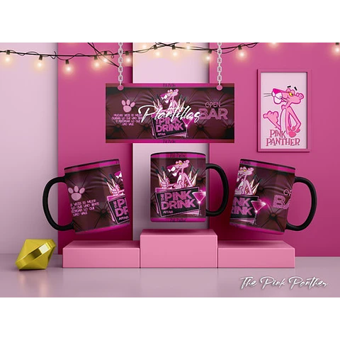 Kit Diseños Plantillas P/ Tazas La Pantera Rosa Sublimación 