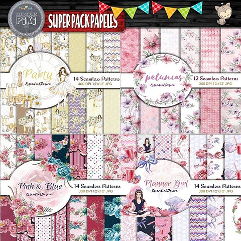 Super Pack Clipart Papeles By Essential Desire