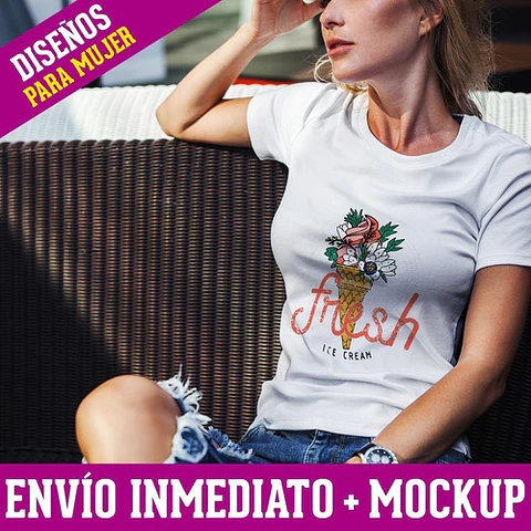 Plantillas Diseños Remeras Mujer P/ Sublimación Mockups M21
