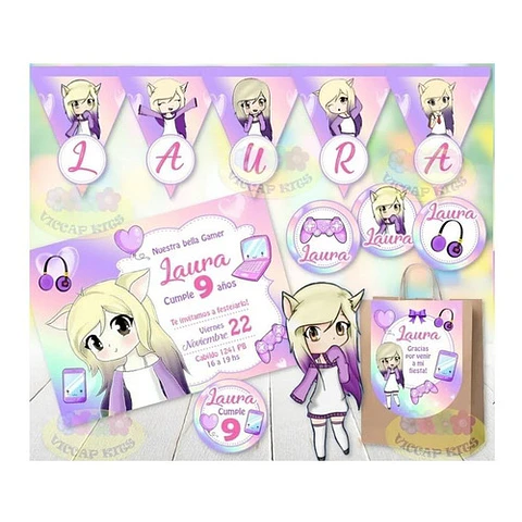 Kit Imprimible Lyna Youtuber 100% Editable Candy Bar