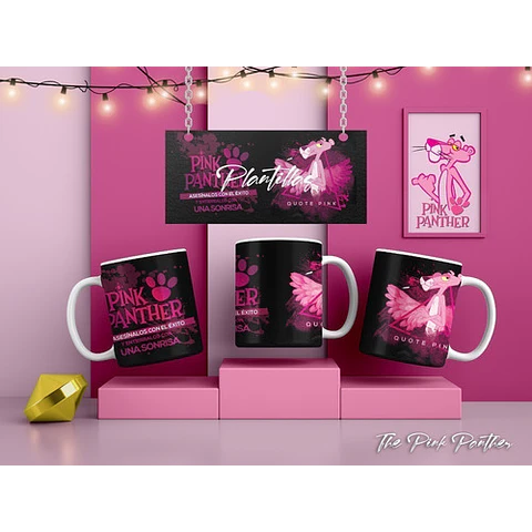 Kit Diseños Plantillas P/ Tazas La Pantera Rosa Sublimación 
