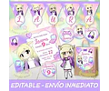 Kit Imprimible Lyna Youtuber 100% Editable Candy Bar