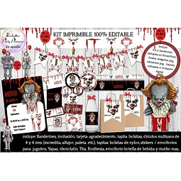 Kit Imprimible Candy Bar Payaso It Pennywise 100% Editable