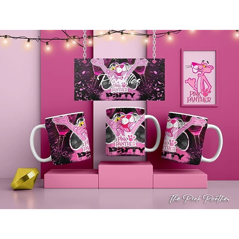 Kit Diseños Plantillas P/ Tazas La Pantera Rosa Sublimación 