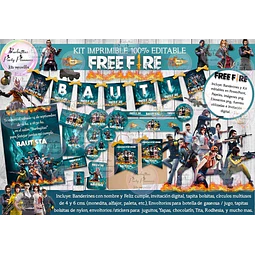 Kit Imprimible Candy Bar Freefire Free Fire 100% Editable