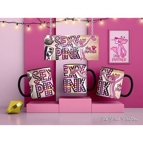 Kit Diseños Plantillas P/ Tazas La Pantera Rosa Sublimación 