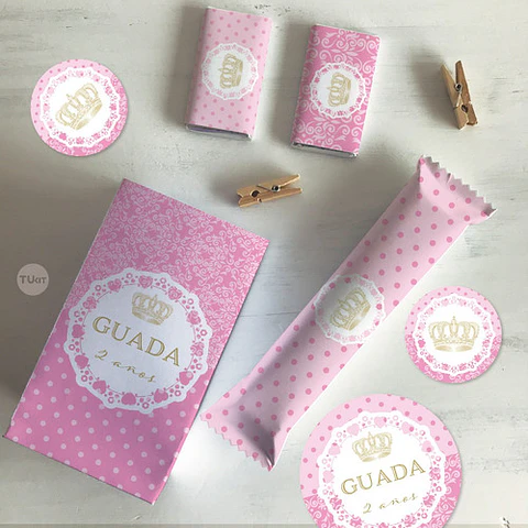 Kit Imprimible Coronita De Reina Rosa Tukit