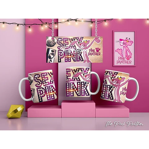Kit Diseños Plantillas P/ Tazas La Pantera Rosa Sublimación 