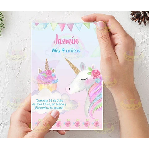 Kit Imprimible Unicornio Glitter Cupcake Textos Editables