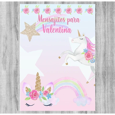 Kit Imprimible Unicornio Glitter Cupcake Textos Editables