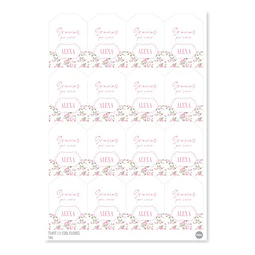 Tarjetas Tag Imprimible Flores Rosas Tukit