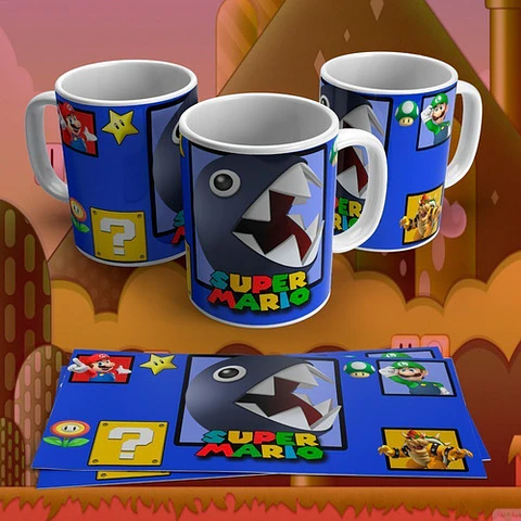 Kit Diseños Plantillas Tazas Super Mario Bros Sublimación