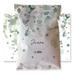 Chips Bags Bolsita Golosinera Imprimible Hojas Eucalipto