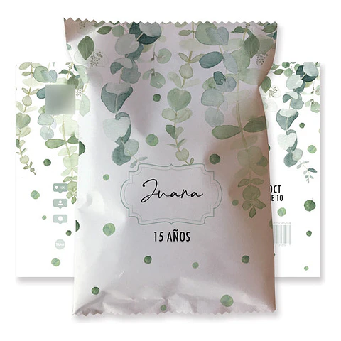 Chips Bags Bolsita Golosinera Imprimible Hojas Eucalipto