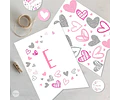 Kit Imprimible Corazon Corazones Rosas Fuxia Tukit