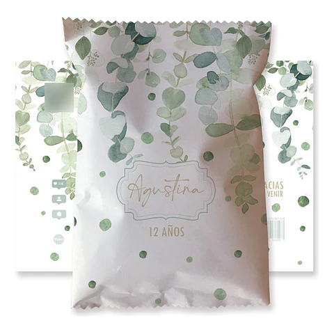 Chips Bags Bolsita Golosinera Imprimible Hojas Eucalipto
