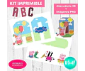 Kit Imprimible Letras 3d Corpóreas Editables De Peppa Pig
