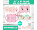 Kit X 10 Cajas Imprimibles Día De La Madre