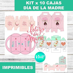 Kit X 10 Cajas Imprimibles Día De La Madre