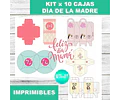 Kit X 10 Cajas Imprimibles Día De La Madre