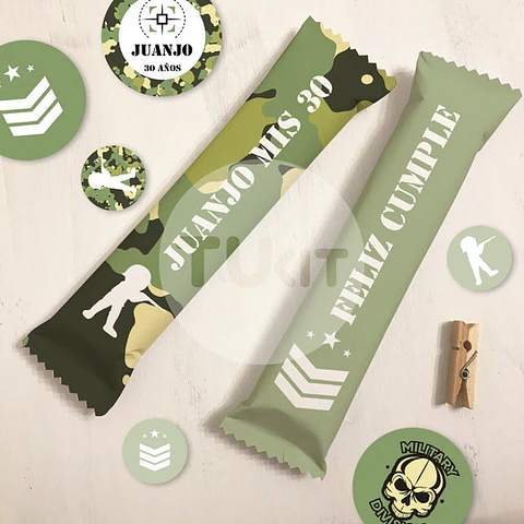Kit Imprimible Camuflado Candy Bar Tukit