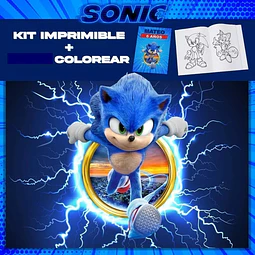 Kit Imprimible Sonic Editable + Libro Para Colorear