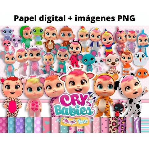Kit Cliparts Png Y Papeles Digitales Bebés Llorones 
