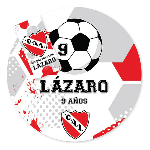 Kit Imprimible Futbol Pelota Independiente Rojo Candy Bar