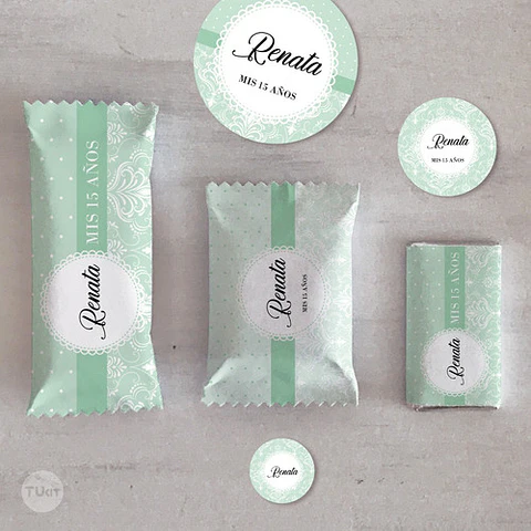 Kit Imprimible Wedding Boda 15 Años Verde Candy Bar Tukit