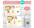 Caja Milk Box Imprimible Comunión Nena