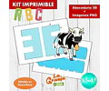 Kit Imprimible Letras 3d Editables La Granja De Zenón 