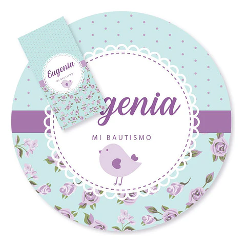Kit Imprimible Pajarito Y Flores Violeta Lila - Candy Bar