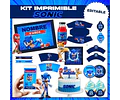 Kit Imprimible Sonic Editable + Libro Para Colorear