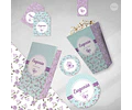 Kit Imprimible Pajarito Y Flores Violeta Lila - Candy Bar