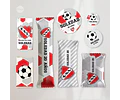 Kit Imprimible Futbol Pelota Independiente Rojo Candy Bar