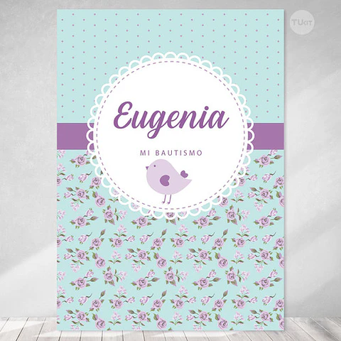 Kit Imprimible Pajarito Y Flores Violeta Lila - Candy Bar