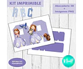 Kit Imprimible Letras 3d Editables Princesita Sofía