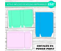 Kit X3 Moldes Digital Imprimible Bolsita Golosinera Editable