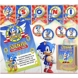 Kit Imprimible Sonic 100% Editable Candy Bar Banderines