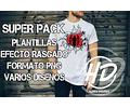 Pack De Diseños Para Remeras Efecto Rasgadas (único)